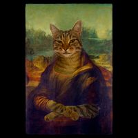 Meowing Lisa Funny Cat Cat Art Cat Lover Cat Owner Button