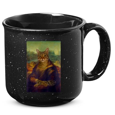 Meowing Lisa Funny Cat Cat Art Cat Lover Cat Owner 15oz Campfire Ceramic Mug
