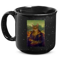 Meowing Lisa Funny Cat Cat Art Cat Lover Cat Owner 15oz Campfire Ceramic Mug