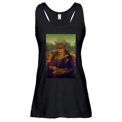 Meowing Lisa Funny Cat Cat Art Cat Lover Cat Owner Ladies Essential Flowy Tank