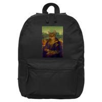 Meowing Lisa Funny Cat Cat Art Cat Lover Cat Owner 16 in Basic Backpack