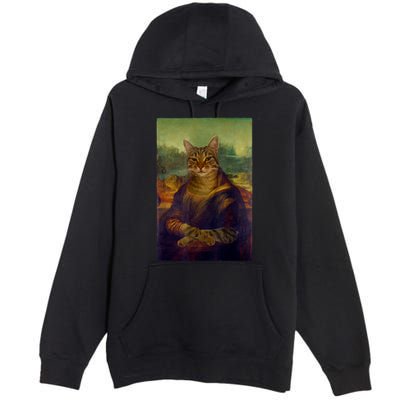 Meowing Lisa Funny Cat Cat Art Cat Lover Cat Owner Premium Pullover Hoodie