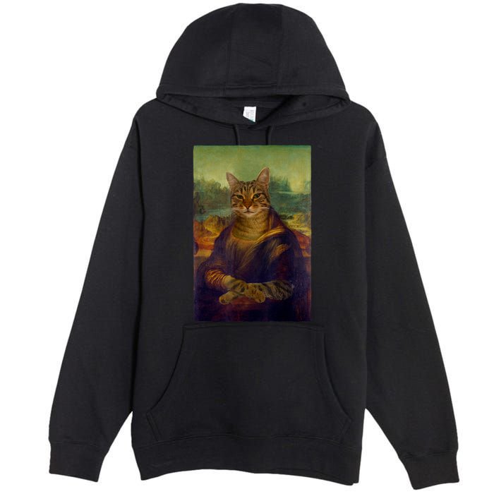 Meowing Lisa Funny Cat Cat Art Cat Lover Cat Owner Premium Pullover Hoodie