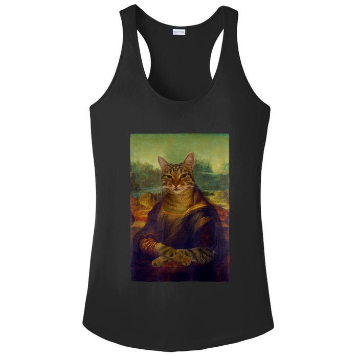 Meowing Lisa Funny Cat Cat Art Cat Lover Cat Owner Ladies PosiCharge Competitor Racerback Tank