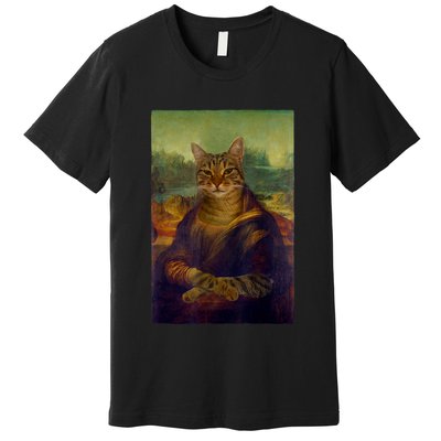 Meowing Lisa Funny Cat Cat Art Cat Lover Cat Owner Premium T-Shirt