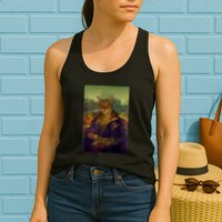 Meowing Lisa Funny Cat Cat Art Cat Lover Cat Owner Womens Tank Top