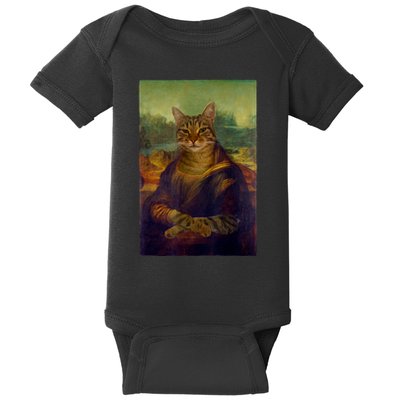 Meowing Lisa Funny Cat Cat Art Cat Lover Cat Owner Baby Bodysuit