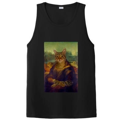 Meowing Lisa Funny Cat Cat Art Cat Lover Cat Owner PosiCharge Competitor Tank