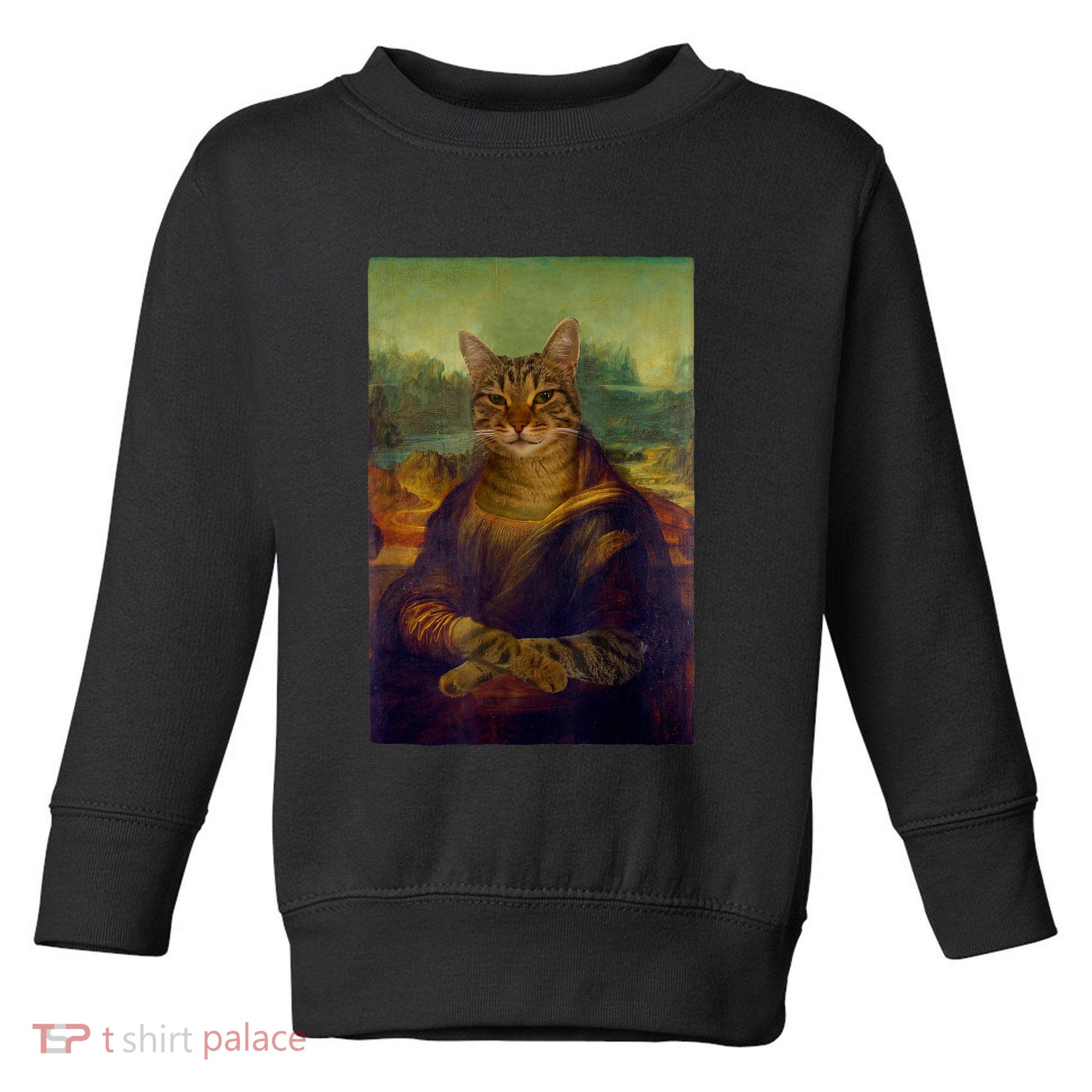 Meowing Lisa Funny Cat Cat Art Cat Lover Cat Owner Toddler Sweatshirt