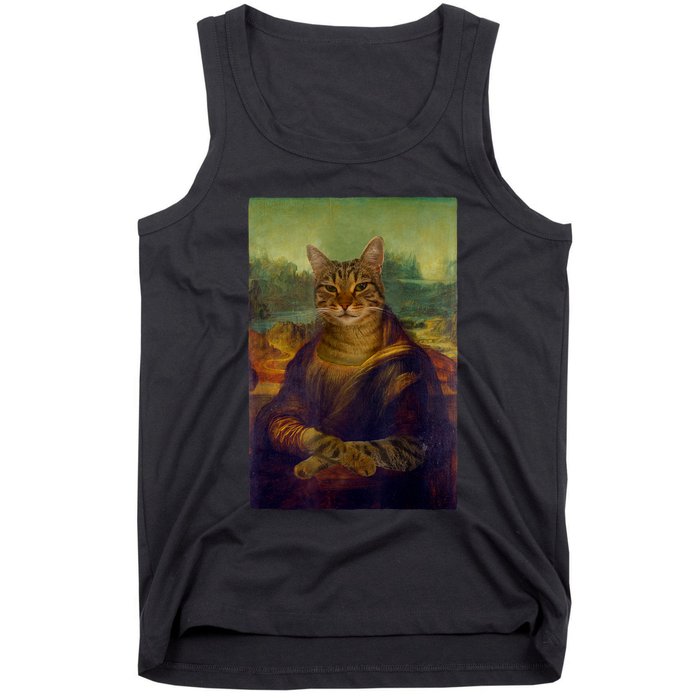 Meowing Lisa Funny Cat Cat Art Cat Lover Cat Owner Tank Top