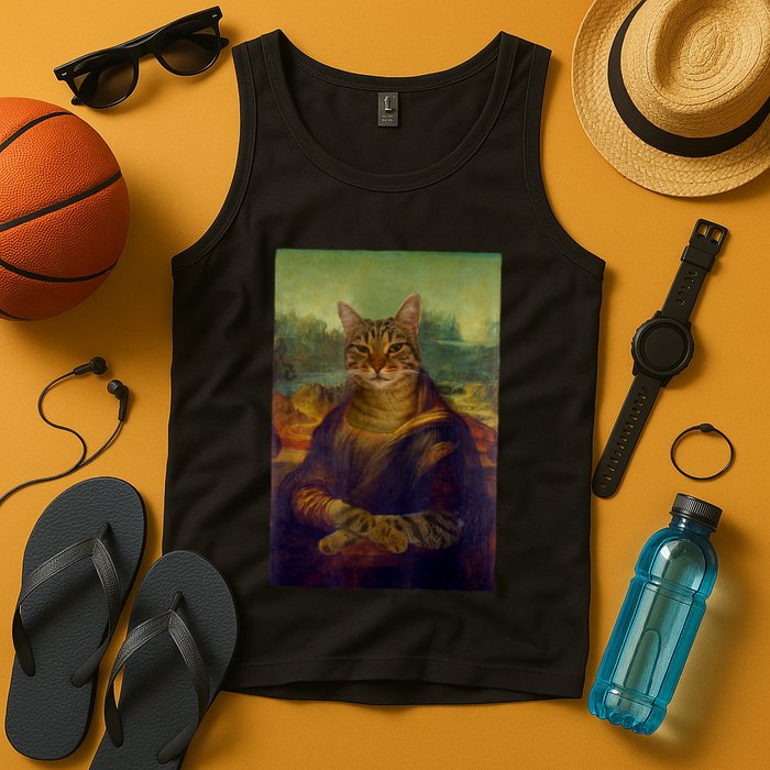 Meowing Lisa Funny Cat Cat Art Cat Lover Cat Owner Tank Top