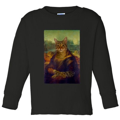 Meowing Lisa Funny Cat Cat Art Cat Lover Cat Owner Toddler Long Sleeve Shirt