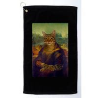 Meowing Lisa Funny Cat Cat Art Cat Lover Cat Owner Golf Towel