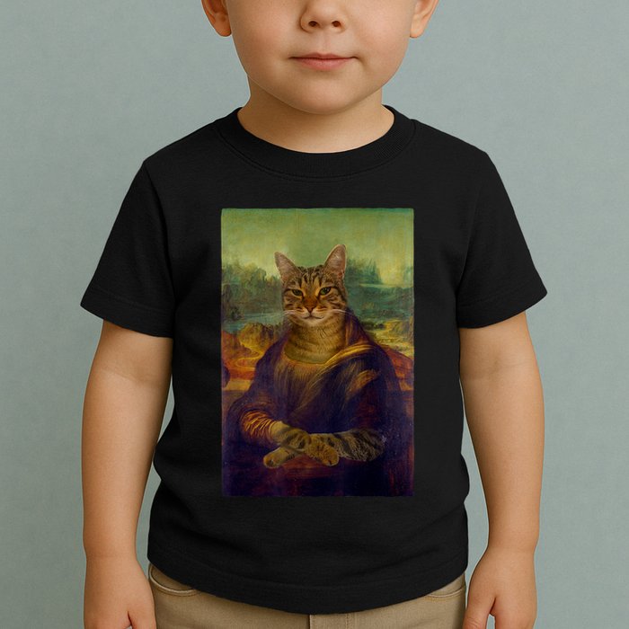 Meowing Lisa Funny Cat Cat Art Cat Lover Cat Owner Toddler T-Shirt
