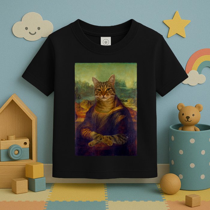 Meowing Lisa Funny Cat Cat Art Cat Lover Cat Owner Toddler T-Shirt