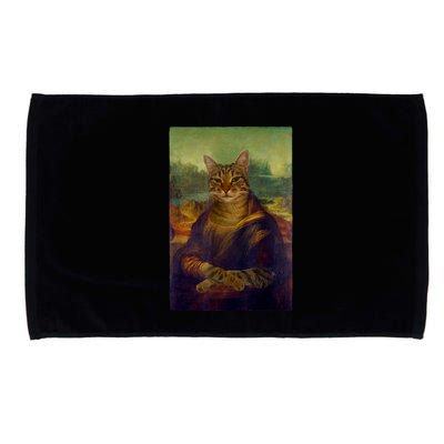 Meowing Lisa Funny Cat Cat Art Cat Lover Cat Owner Microfiber Hand Towel