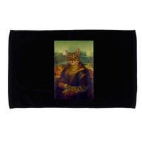 Meowing Lisa Funny Cat Cat Art Cat Lover Cat Owner Microfiber Hand Towel