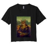Meowing Lisa Funny Cat Cat Art Cat Lover Cat Owner Crop Top