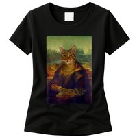 Meowing Lisa Funny Cat Cat Art Cat Lover Cat Owner Womens T-Shirt