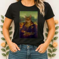 Meowing Lisa Funny Cat Cat Art Cat Lover Cat Owner Womens T-Shirt
