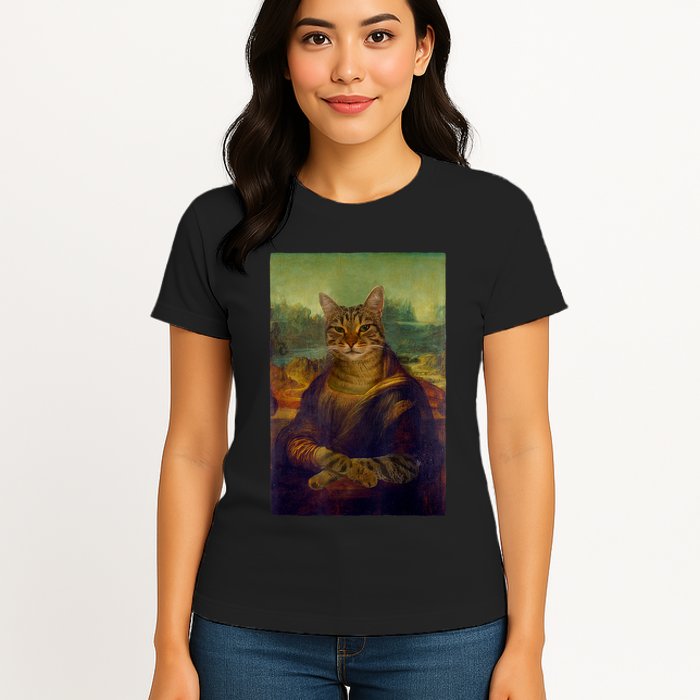 Meowing Lisa Funny Cat Cat Art Cat Lover Cat Owner Womens T-Shirt