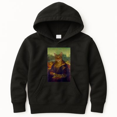 Meowing Lisa Funny Cat Cat Art Cat Lover Cat Owner Kids Hoodie