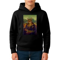 Meowing Lisa Funny Cat Cat Art Cat Lover Cat Owner Kids Hoodie