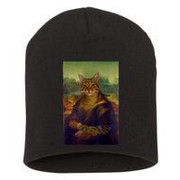 Meowing Lisa Funny Cat Cat Art Cat Lover Cat Owner Short Acrylic Beanie