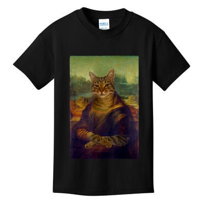 Meowing Lisa Funny Cat Cat Art Cat Lover Cat Owner Kids T-Shirt