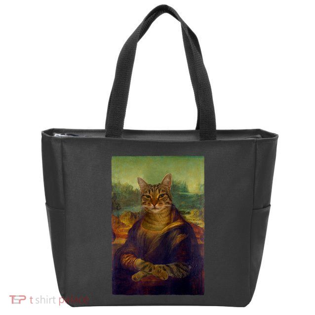 Meowing Lisa Funny Cat Cat Art Cat Lover Cat Owner Zip Tote Bag