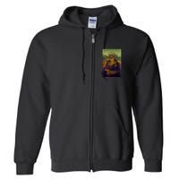 Meowing Lisa Funny Cat Cat Art Cat Lover Cat Owner Full Zip Hoodie