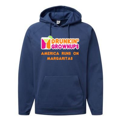 Margaritas Ladies Funny Drunkin Grownups Drinking Performance Fleece Hoodie