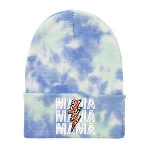 Mama Leopard Flash Happy Mother Day Funny Mama Gift Tie Dye 12in Knit Beanie