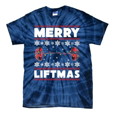 Merry Liftmas Funny Christmas Gym Workout Fitness Gift Tie-Dye T-Shirt