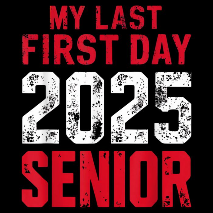 My Last First Day 2025 Senior Back To School Cropped Pullover Crew