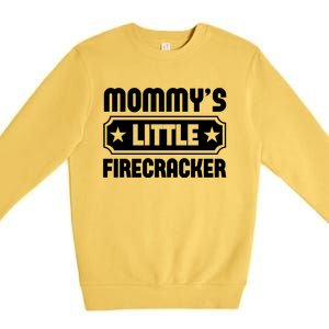 Mommys Little Firecracker Funny Mothers Day Funny Gift Premium Crewneck Sweatshirt