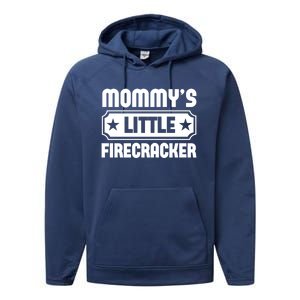 Mommys Little Firecracker Funny Mothers Day Funny Gift Performance Fleece Hoodie