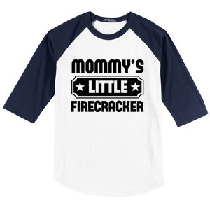 Mommys Little Firecracker Funny Mothers Day Funny Gift Baseball Sleeve Shirt