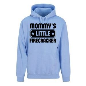 Mommys Little Firecracker Funny Mothers Day Funny Gift Unisex Surf Hoodie