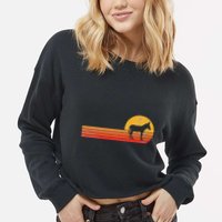 Mule Lover Funny Mule Cropped Pullover Crew
