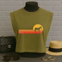 Mule Lover Funny Mule Garment-Dyed Women's Muscle Tee