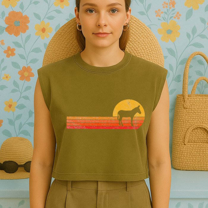 Mule Lover Funny Mule Garment-Dyed Women's Muscle Tee