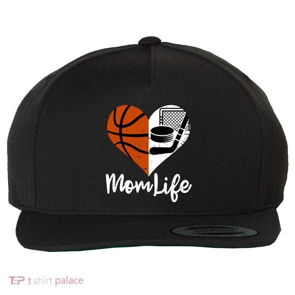 Mom Life Funny Basketball Hockey Mom Gift Wool Snapback Cap