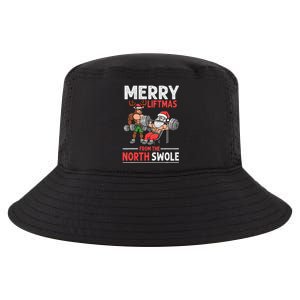 Merry Liftmas from North Swole Muscle Santa Weightlifting  Cool Comfort Performance Bucket Hat