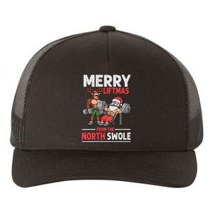 Merry Liftmas from North Swole Muscle Santa Weightlifting  Yupoong Adult 5-Panel Trucker Hat