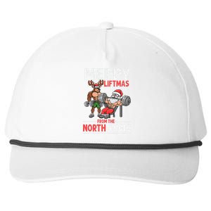 Merry Liftmas from North Swole Muscle Santa Weightlifting  Snapback Five-Panel Rope Hat