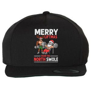 Merry Liftmas from North Swole Muscle Santa Weightlifting  Wool Snapback Cap