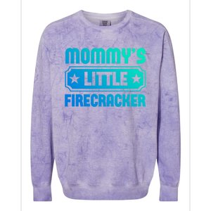 Mommys Little Firecracker Funny Mothers Day Funny Gift Gift Colorblast Crewneck Sweatshirt