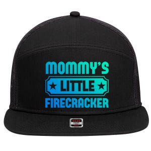 Mommys Little Firecracker Funny Mothers Day Funny Gift Gift 7 Panel Mesh Trucker Snapback Hat