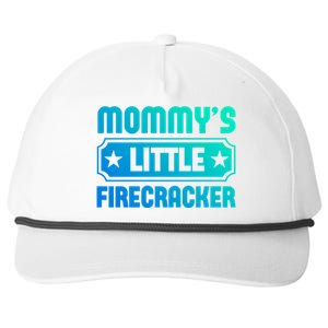 Mommys Little Firecracker Funny Mothers Day Funny Gift Gift Snapback Five-Panel Rope Hat